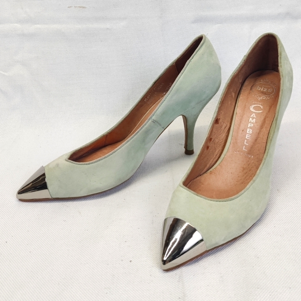 JEFFREY Campbell Chrome Steel Toe Heels Flava